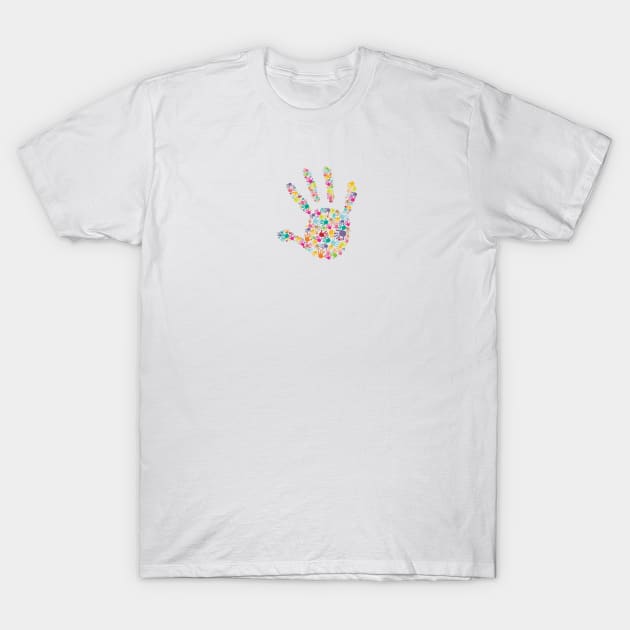 colorful baby handprint kids hands T-Shirt by GULSENGUNEL